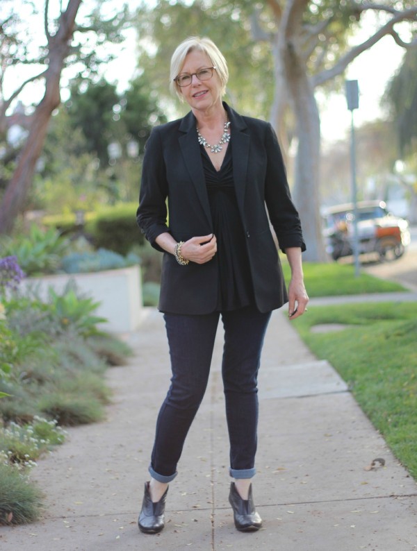 skinny jeans, ankle boots