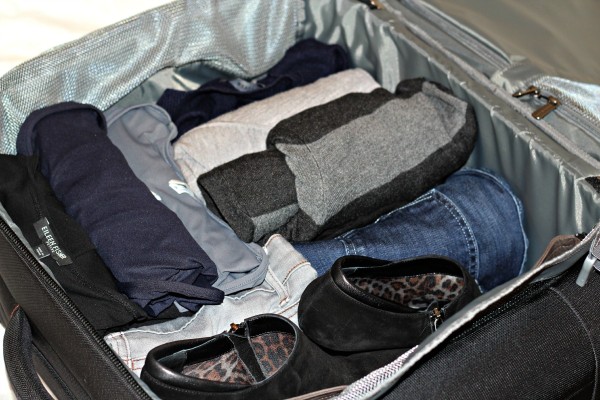 packing with rolled clothing