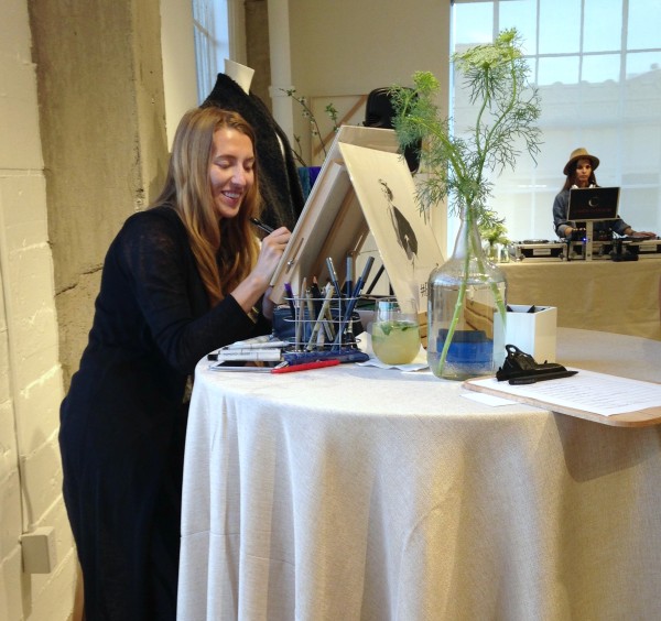 Fashion illustrator at Eileen Fisher LA showroom