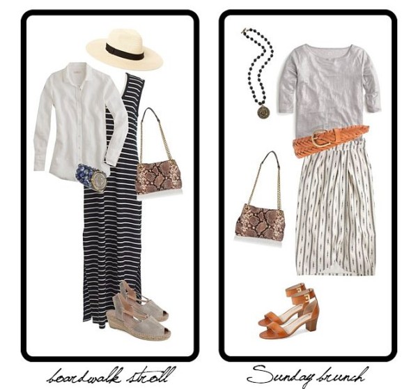 travel wardrobe with skirts