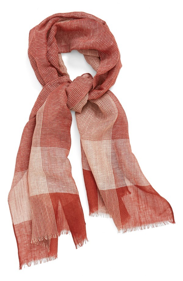 linen plaid scarf