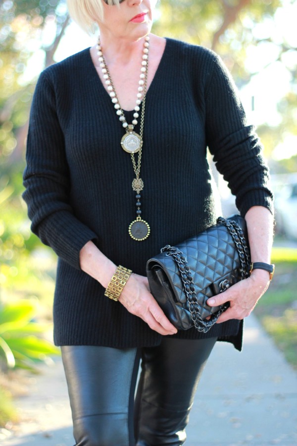 Chanel caviar flap, French Kande necklaces