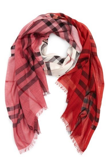 Burberry wool and silk check scarf