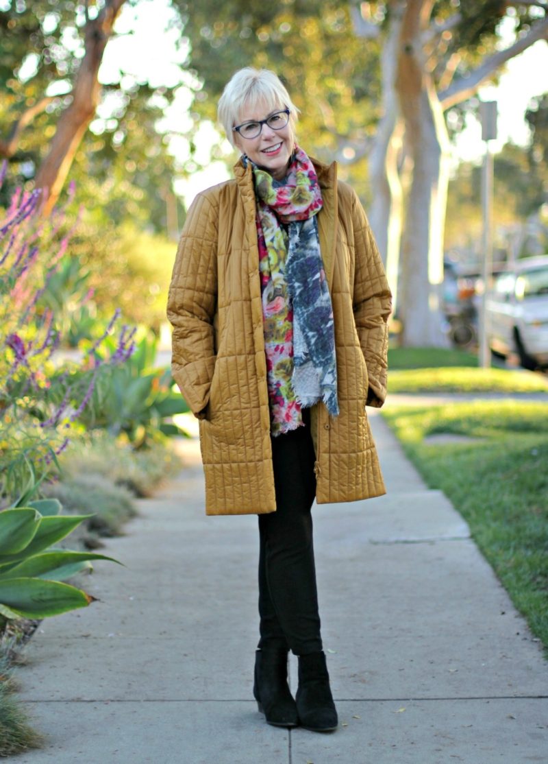 Eileen Fisher puffer coat, Aquatalia boots