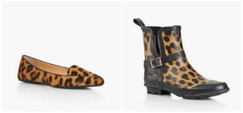 leopard shoes and rain boots