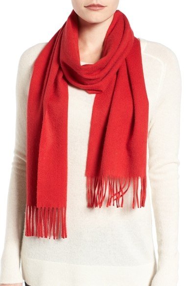 fringed cashmere scarf