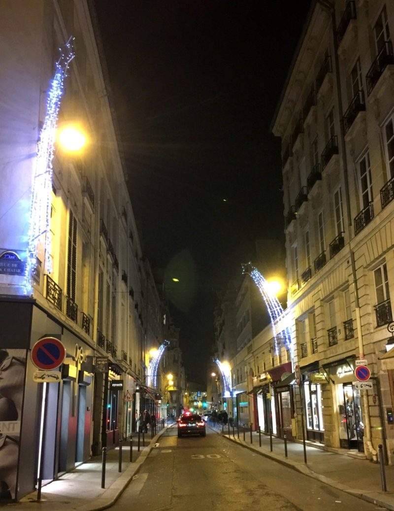 Paris streets with Christmas lights