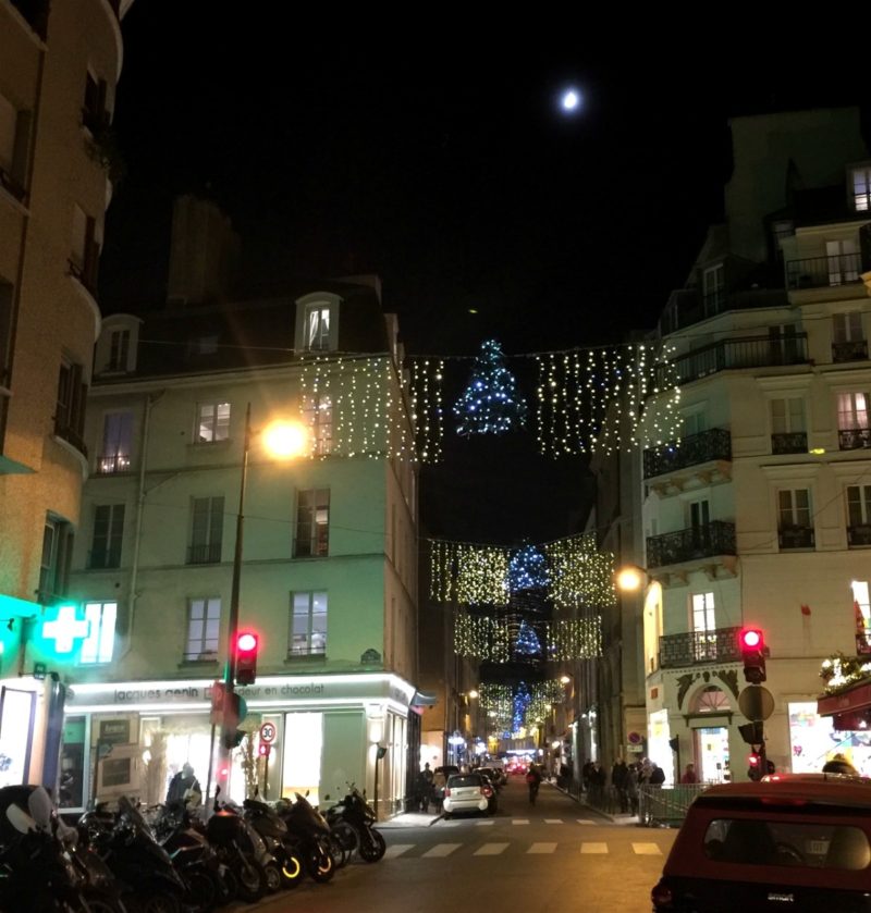 holiday lights in Paris