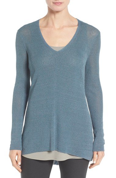 v-neck linen sweater, spring styles available now