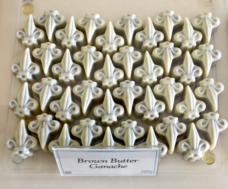 Woodhouse chocolates brown butter ganache fleur de lis