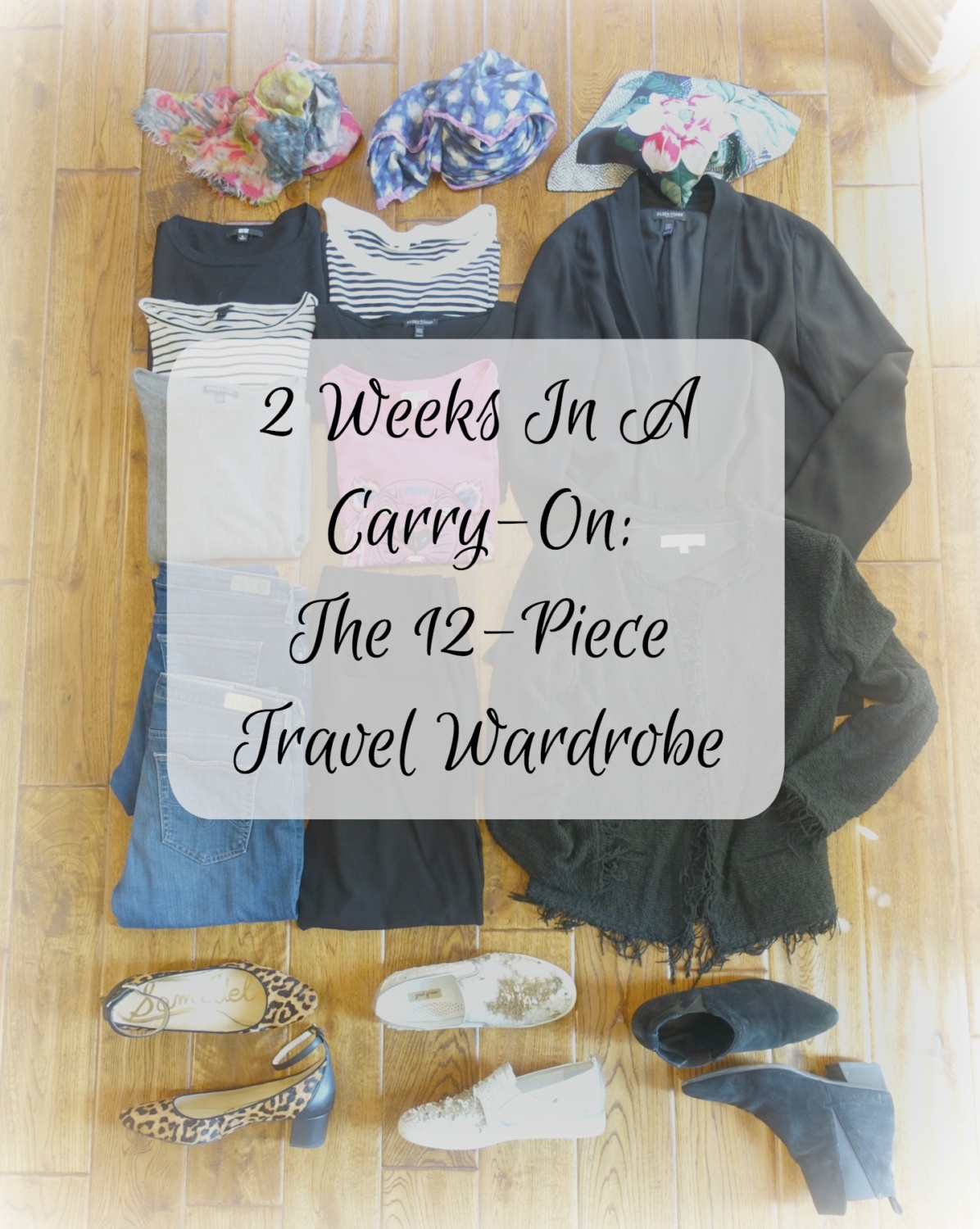 12-piece travel wardrobe for Spring or Fall in Europe