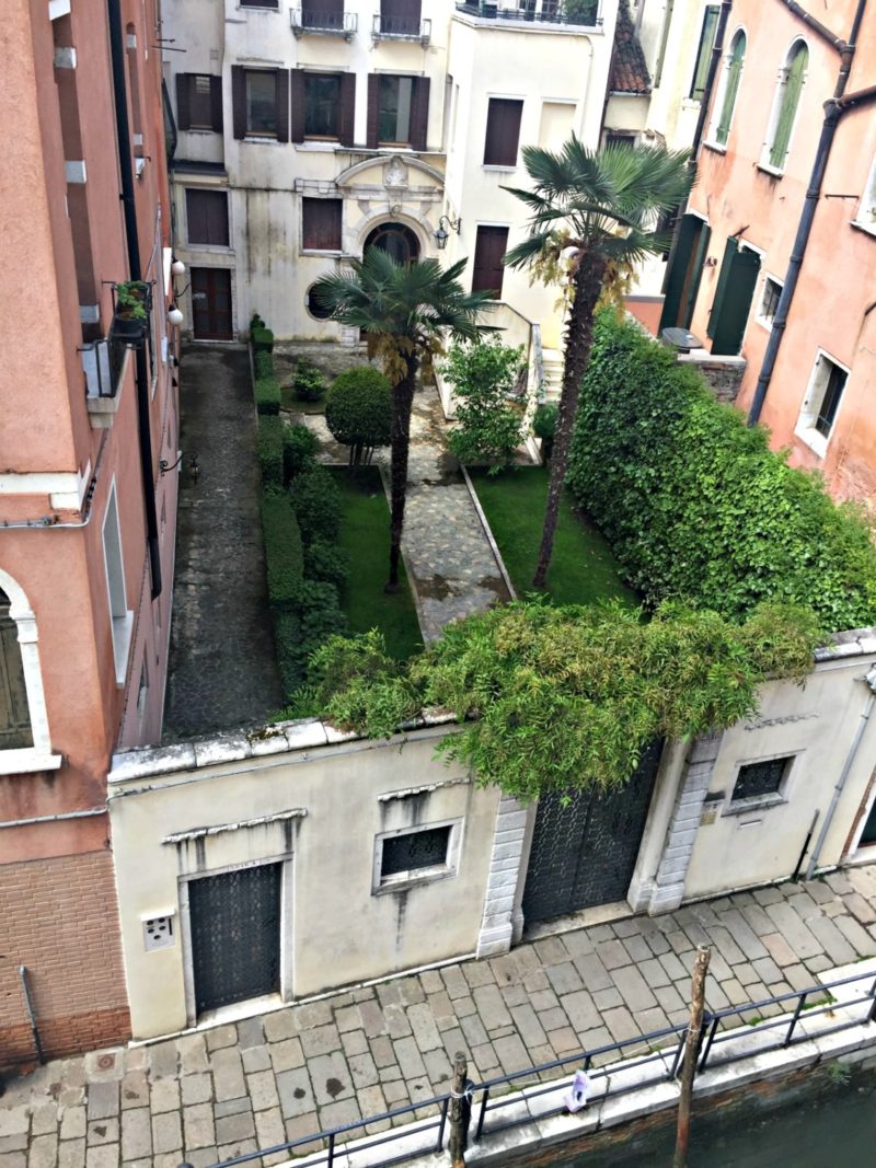 Venice canal and private garden