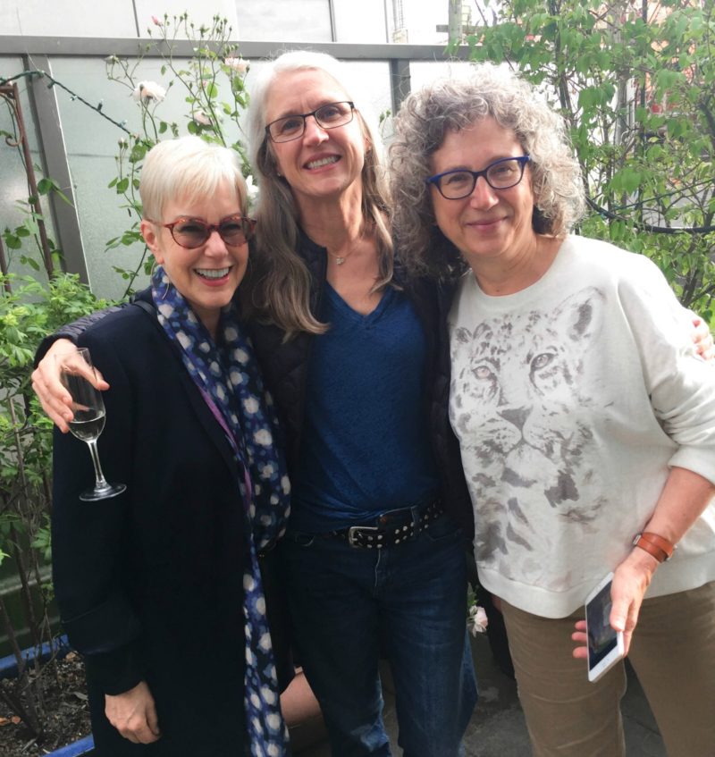 Susan B. of une femme d'un certain age with fellow bloggers Lisa and Frances