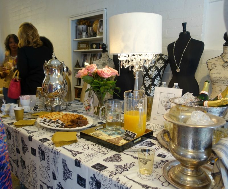 refreshments at the French Kande studio blogger event. 