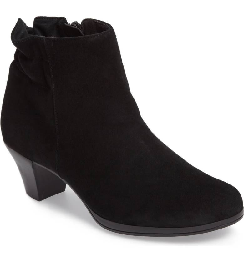 Detail: Munro suede booties from Nordstrom Anniversary Sale. Details at une femme d'un certain age