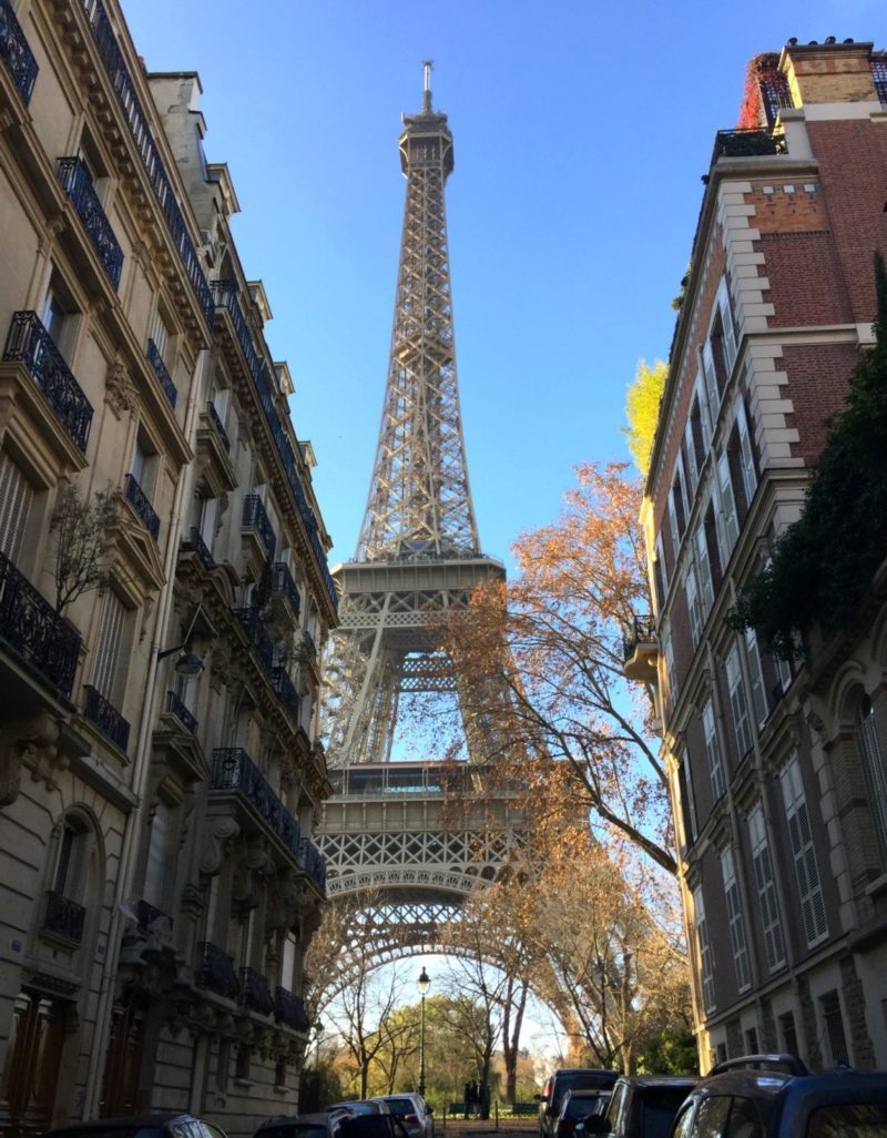 Eiffel Tower, Paris, late autumn. Lifestyle blogger Susan B. shares travel and packing tips at une femme d'un certain age.