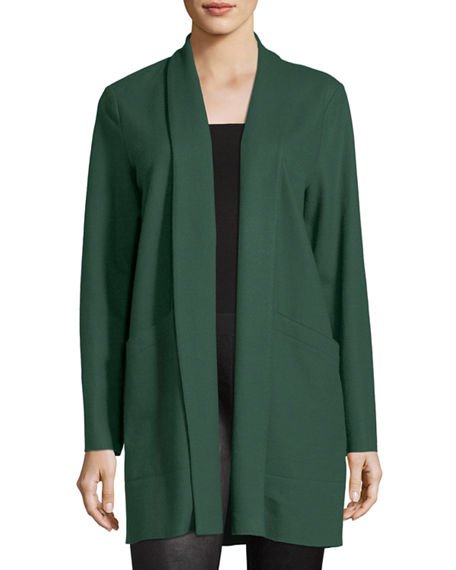 detail: Eileen Fisher boiled wool jersey jacket. Details at une femme d'un certain age
