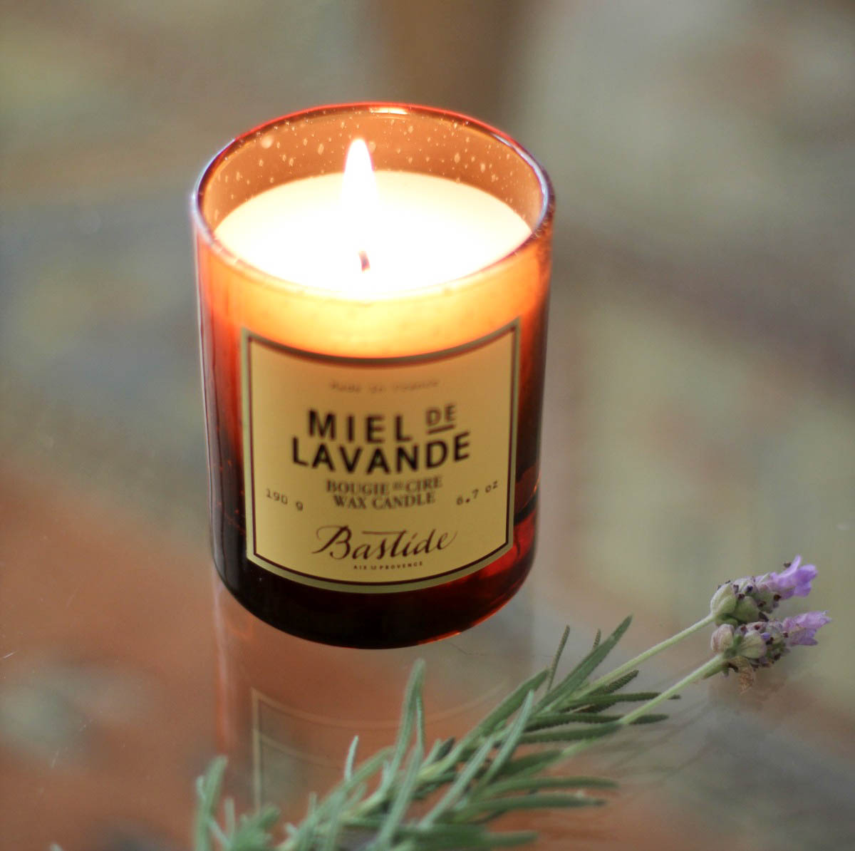 Detail: lavender candle from My Stylish French Box. Details at une femme d'un certain age.