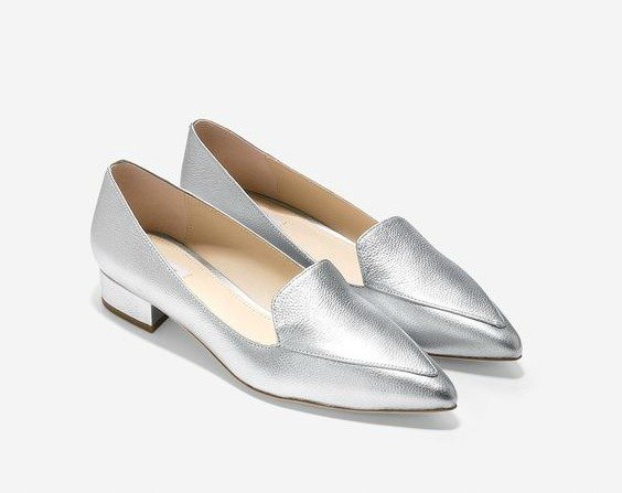 Silver skimmer shoe from Cole Haan. Details at une femme d'un certain age.