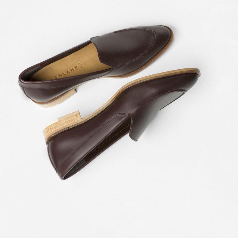 Everlane Modern Loafer in burgundy. Details at une femme d'un certain age.