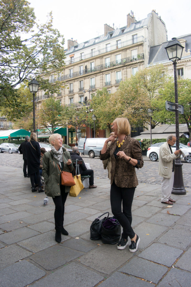 Bloggers Susan B. of une femme d'un certain age and Greetje of No Fear Of Fashion in Paris.