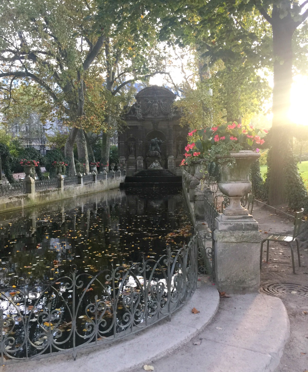 The Medici Fountain in the Jardin du Luxembourg, Paris in Autumn.