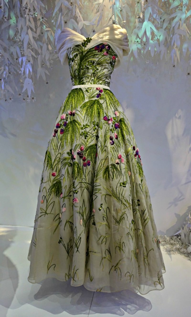 Floral embroidered gown from Christian Dior. More at une femme d'un certain age.