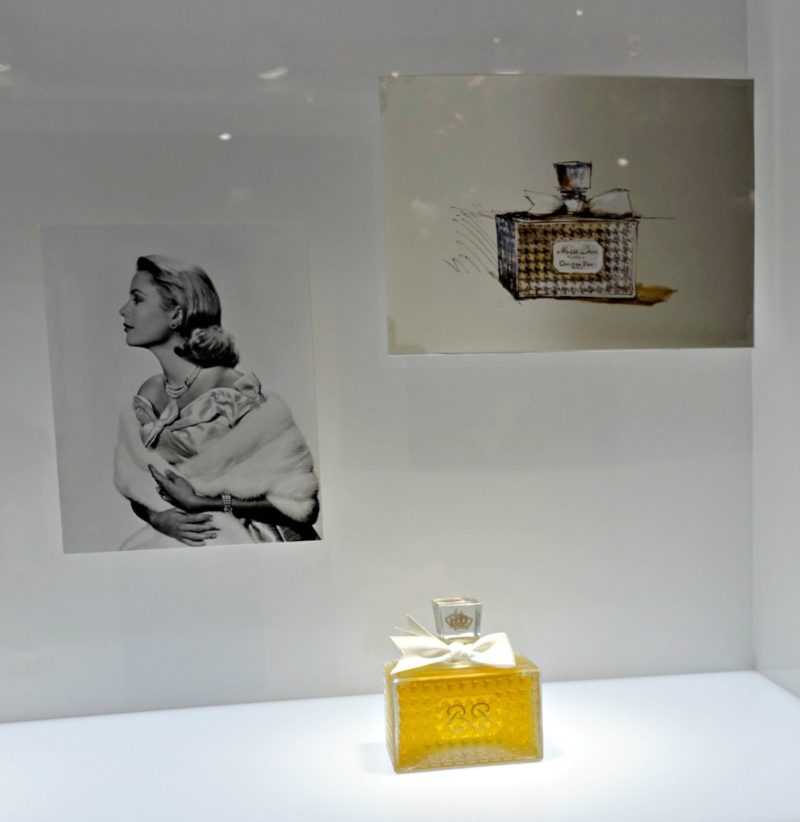 Miss Dior fragrance from Christian Dior exhibition in Paris. Details at une femme d'un certain age.