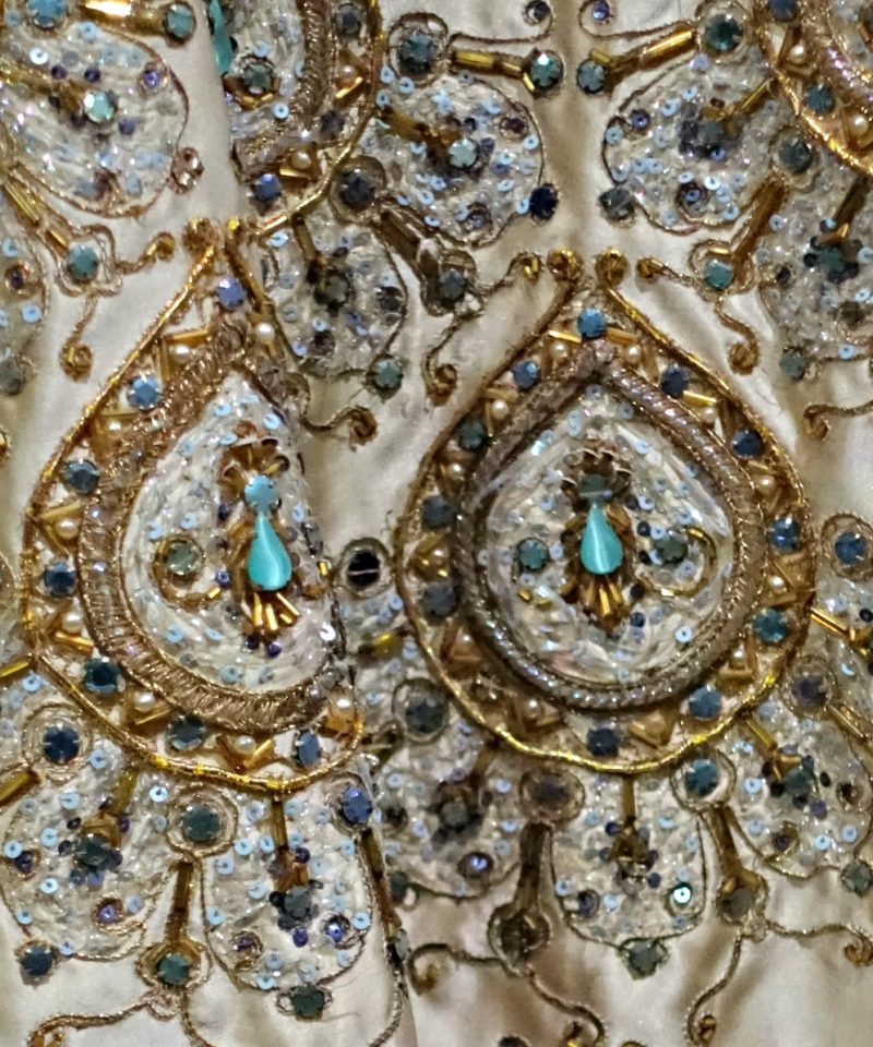 Detail of beading on Dior gown. More at une femme d'u certain age.