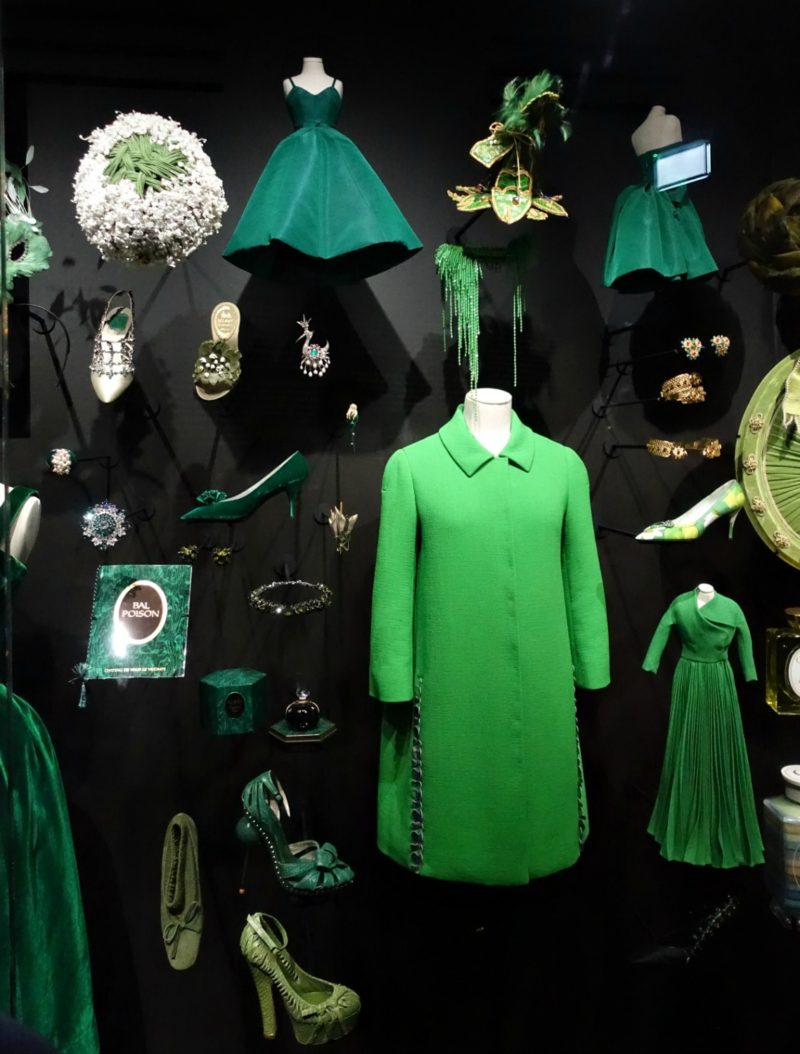 green fashion items from Christian Dior exhibition in Paris. More at une femme d'un certain age.