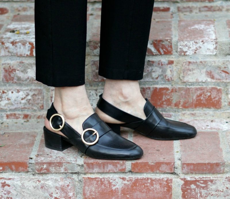 Freda Salvador Twiggy slingbacks in black. Details at une femme d'un certain age.