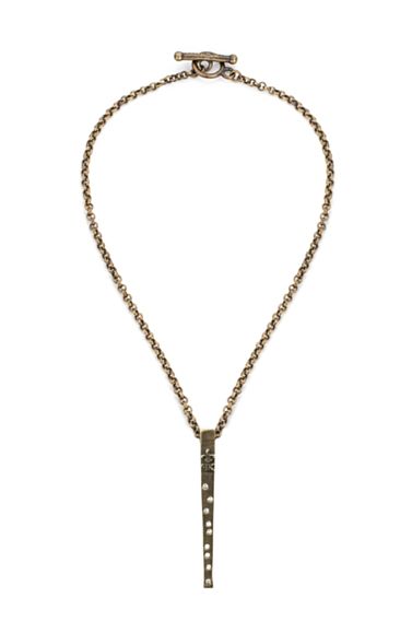 Brass chain necklace with Swarovski spike from French Kande. Details at une femme d'un certain age.