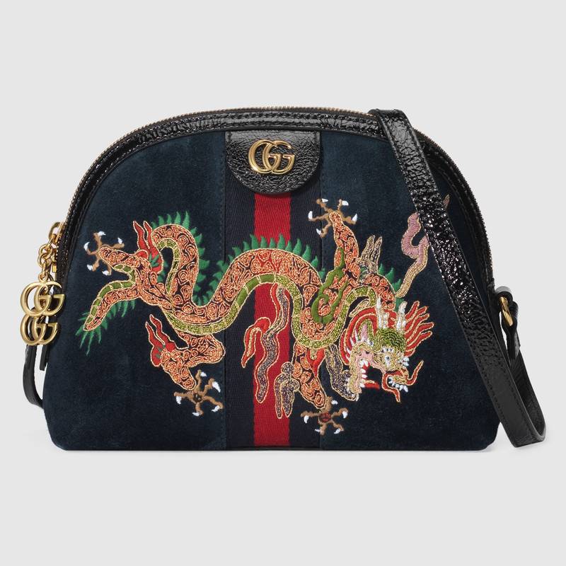 Gucci Ophidia bag with embroidered dragon. Details at une femme d'un certain age.