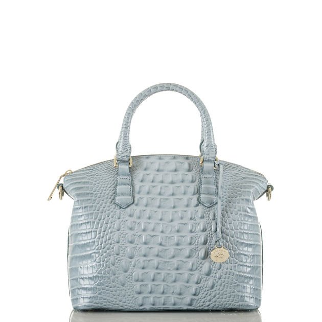 Brahmin April Melbourne Large Embossed Leather Tote in Blue