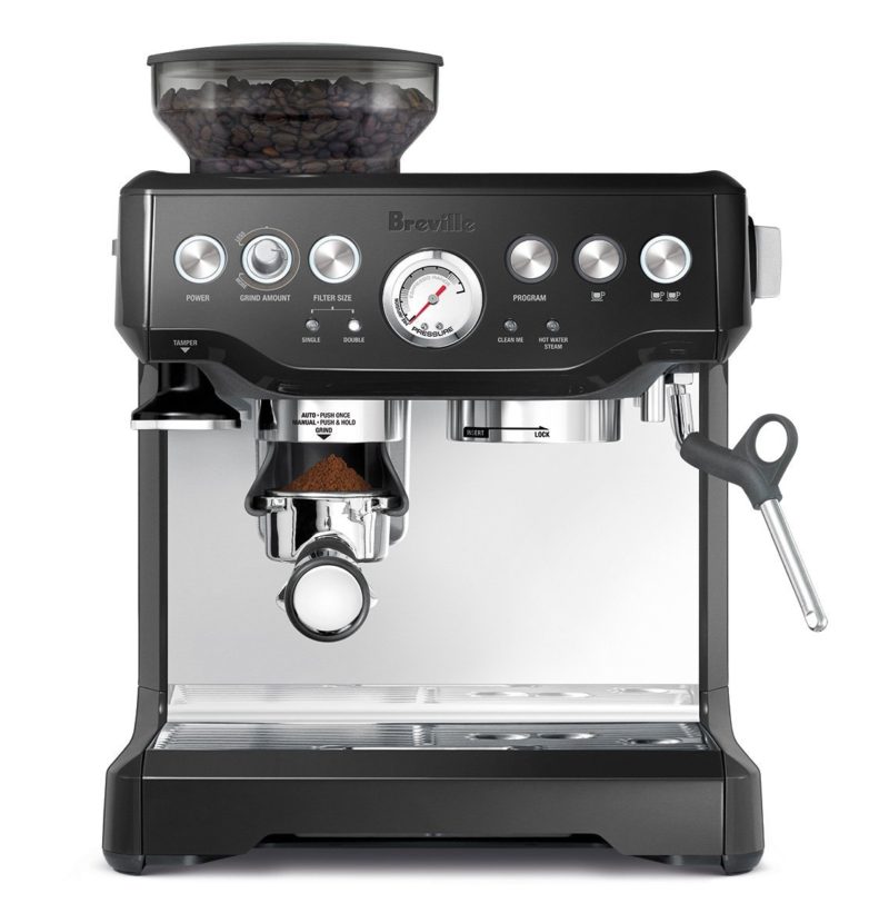 Breville Barista Express espresso machine. Details at une femme d'un certain age.