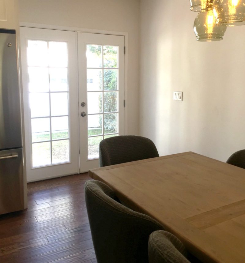 As part of our kitchen renovation we added double French doors which let in much more light. Details at une femme d'un certain age.