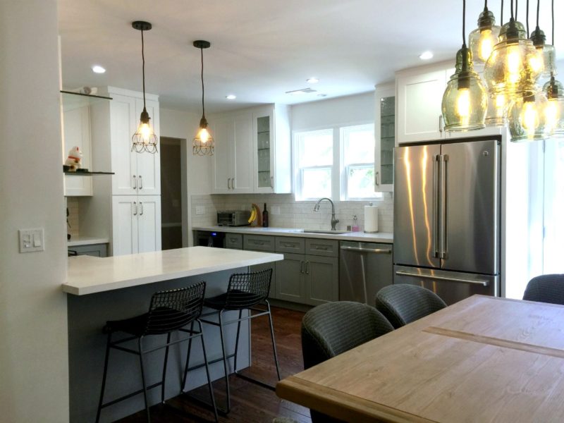 Kitchen remodel after: a more open floor plan. Details at une femme d'un certain age.