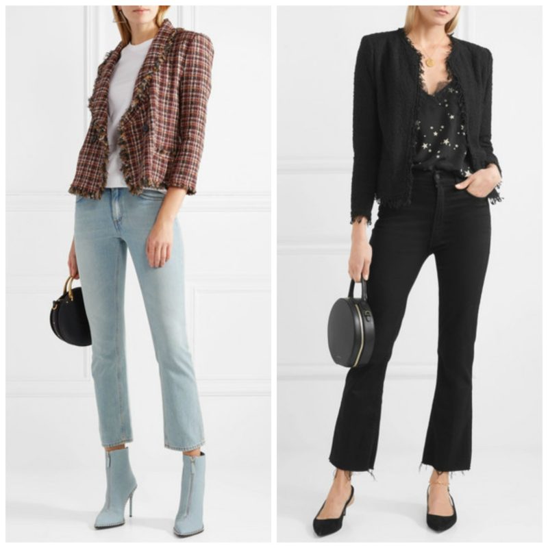 I love the look of a tweed jacket with faded or distressed denim. Details at une femme d'un certain age