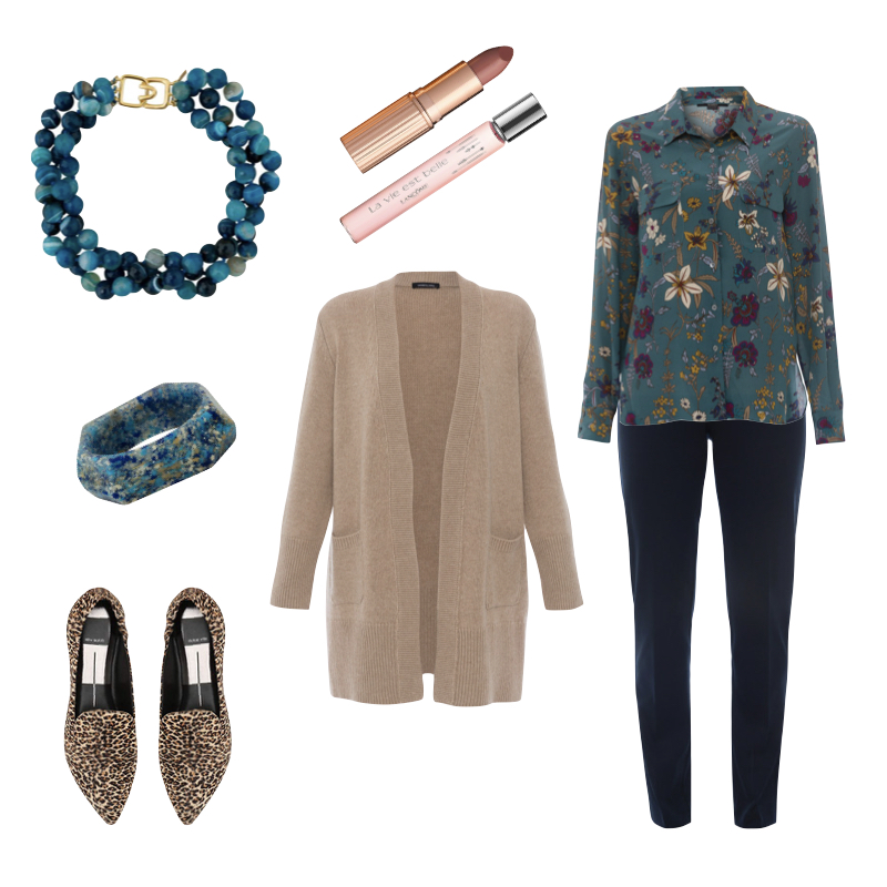 Casual Thanksgiving outfit featuring travel-friendly knits. Details at une femme d'un certain age.