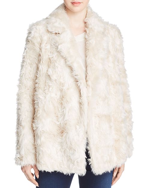 Theory Clairene faux fur jacket in Ivory. Details at une femme d'un certain age.