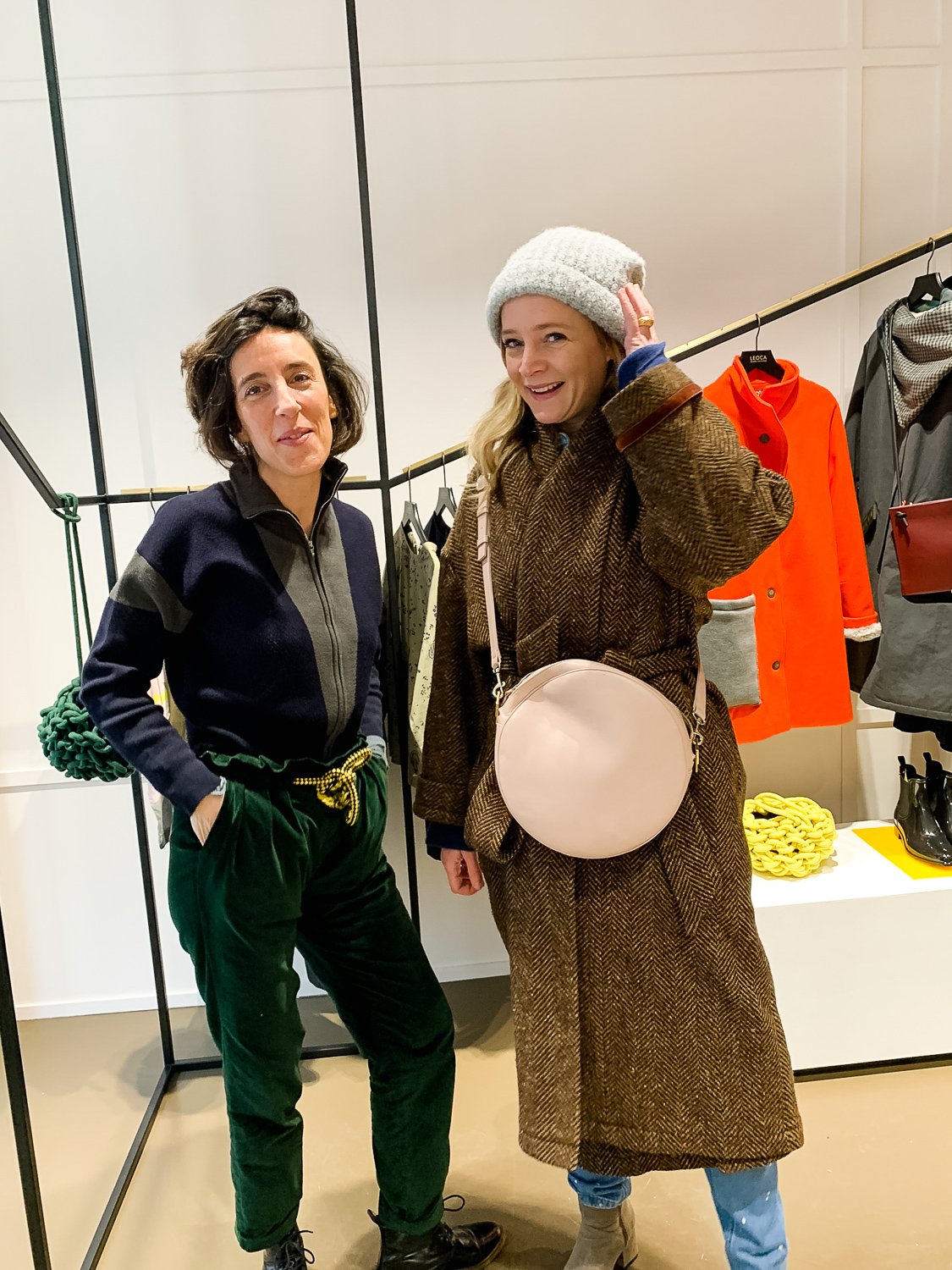 Paris fashion designer Maud Falcon de Longevialle of Leoca Paris and Diane Picard of Paris Shopping Tour. Details at une femme d'un certain age.