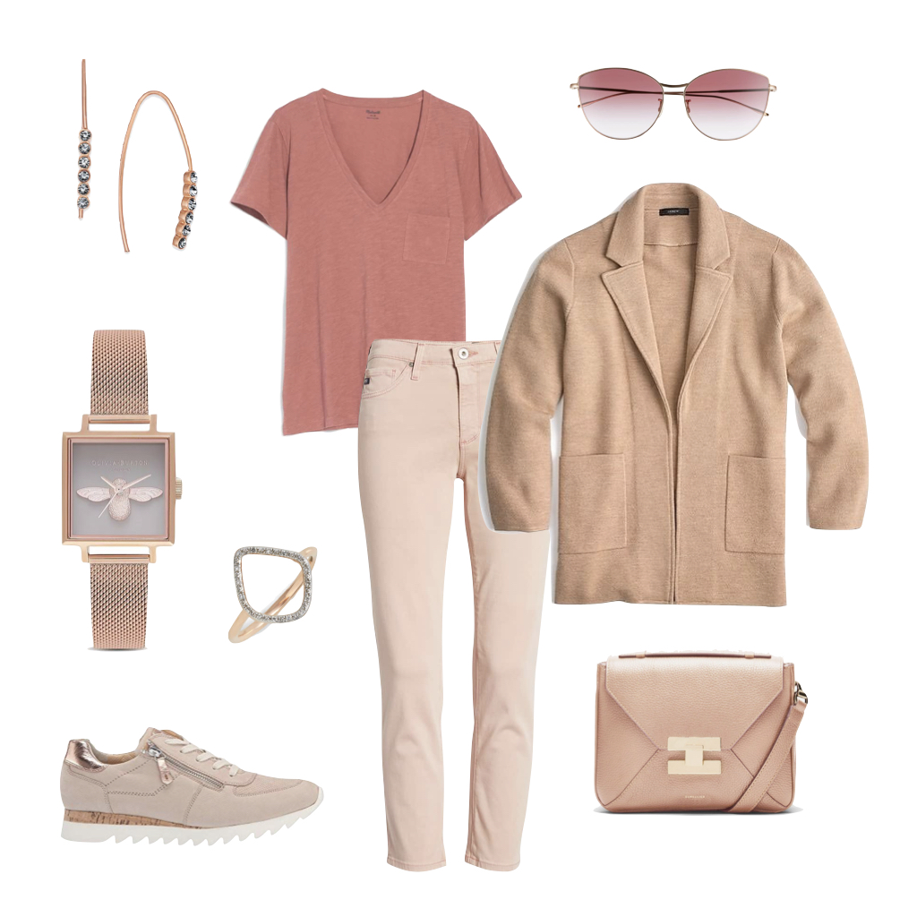 rose gold accessories outfit