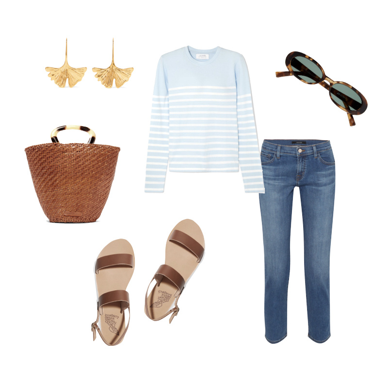 Casual look with items from Net-a-Porter sale. Details at une femme d'un certain age.