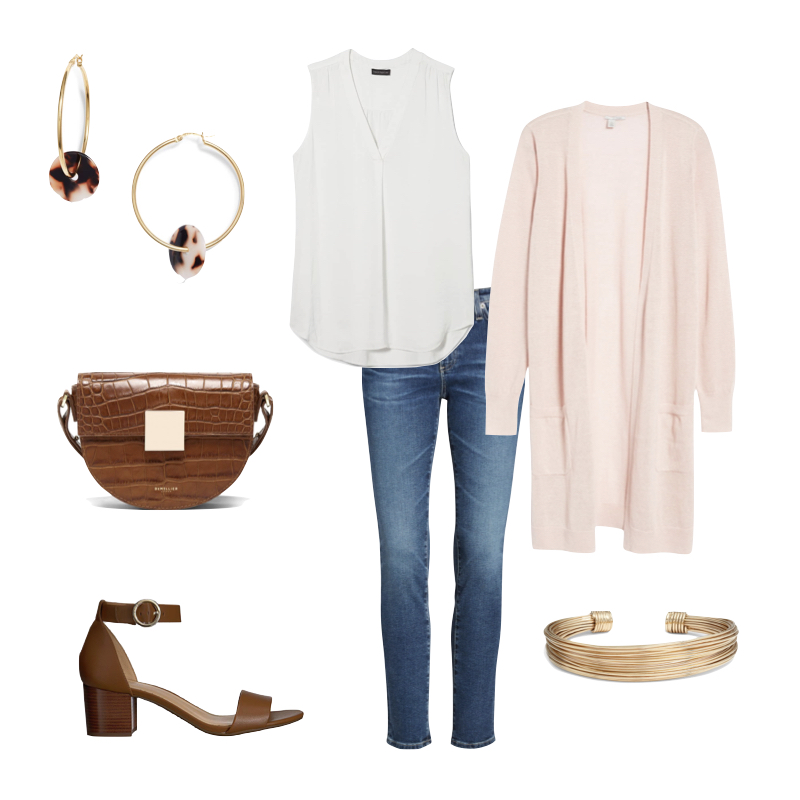 A casual black and cognac fall outfit