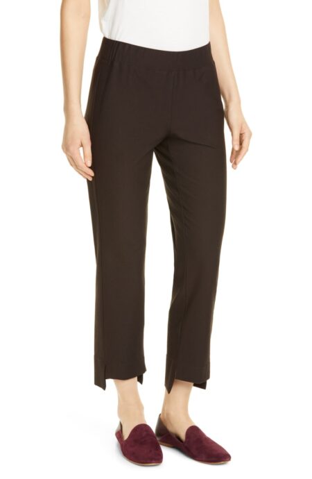 Eileen Fisher step-hem ankle pants in Clove. Details and more neutral wardrobe basics at une femme d'un certain age.