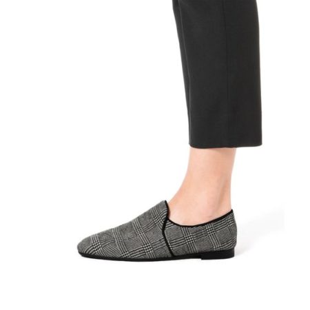 Aquatalia Revy plaid loafer in weatherproof fabric. Details at une femme d'un certain age.