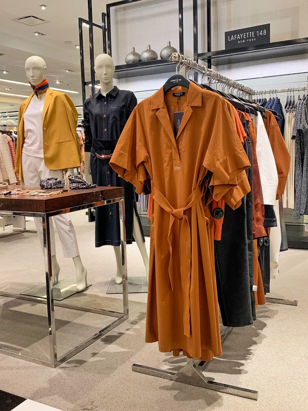 Fall style trends: Lafayette148 New York fall pieces in ochre and rust colors. Details at une femme d'un certain age.