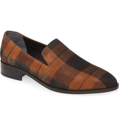 Paige Madison plaid loafer in cognac. Details at une femme d'un certain age.