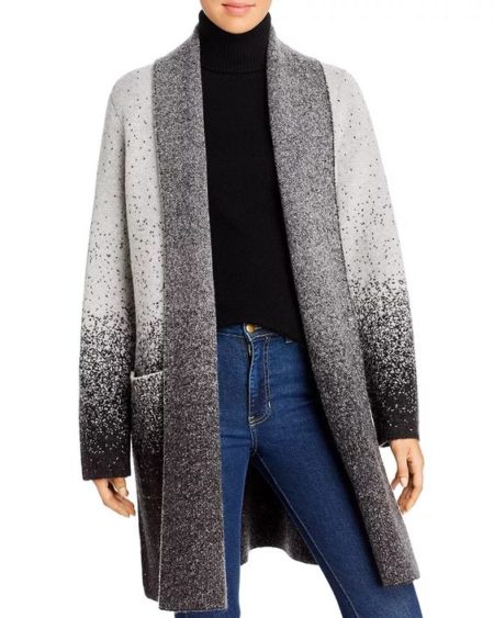 Donna Karan ombre sweater coat. Details at une femme d'un certain age.