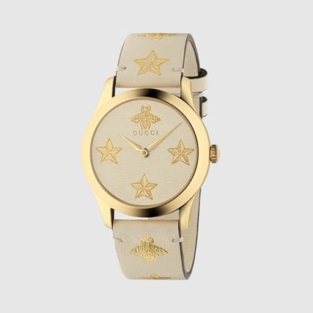 Gucci Timeless 38mm with bee and star motif. Details at une femme d'un certain age.